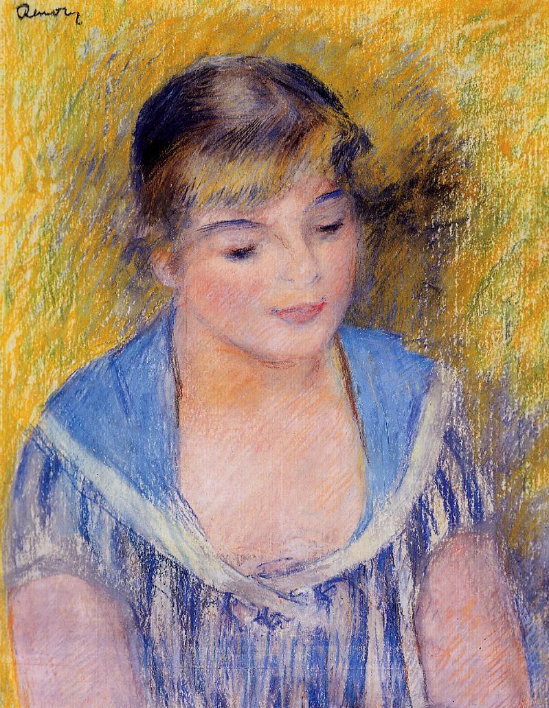 Bust of a Woman - Pierre-Auguste Renoir painting on canvas
